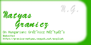 matyas granicz business card